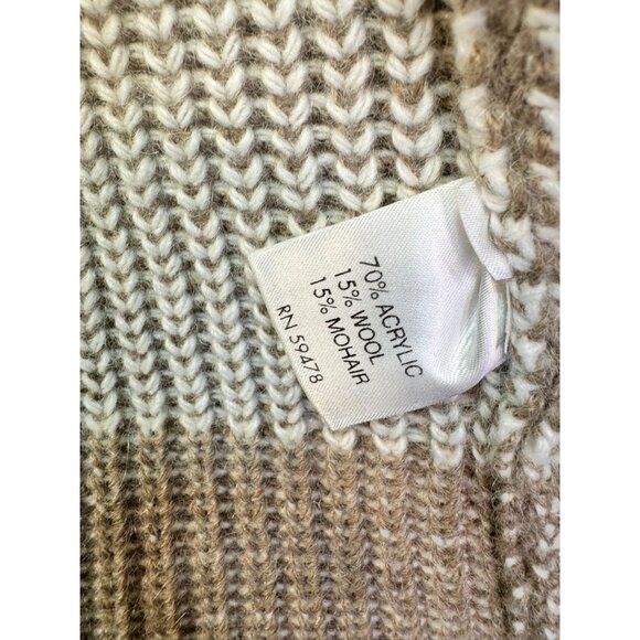 Elisabetta Collection Womens Cardigan Sweater 2X Beige Striped Made In Italy - Picture 3 of 13